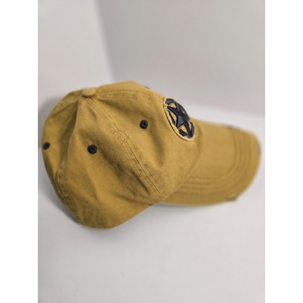 Jeep 3D Star Embroidered Military Cap Distressed Mustard Yellow Baseball Hat NEW - Picture 2 of 8